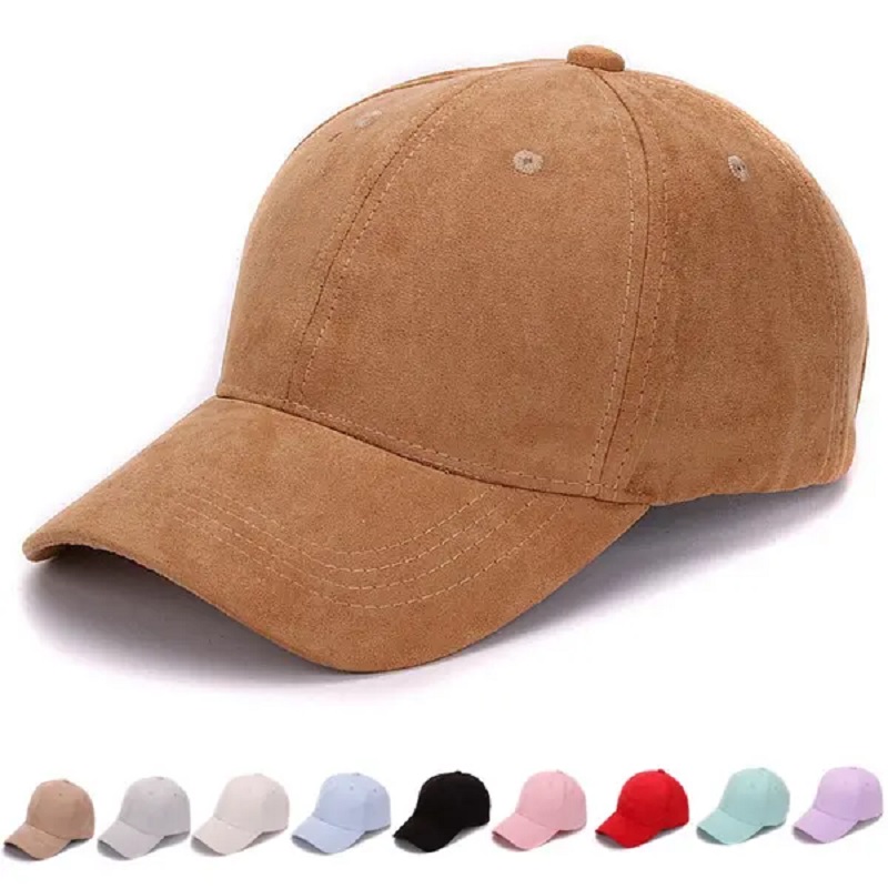 Gapas de béisbol de gamuza de gamuza personalizadas de fábrica Capa y sombrero de deporte en blanco al aire libre para hombres y mujeres