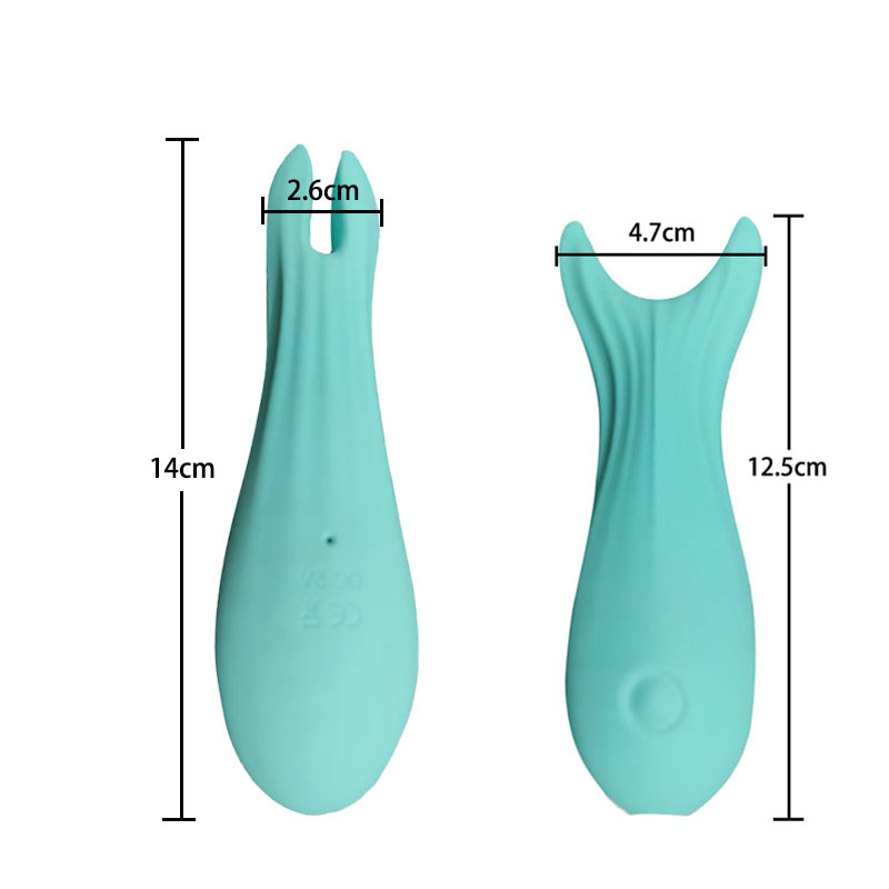 Varita vibrador de lanza vibratoria de juguete sexual para adultos (horquilla verde de pescado grande)