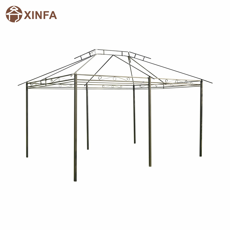 10 \\ 'x 13 \\' Pergola de cenador suave suave al aire libre con cortinas, cenador de marco de acero de 2niveles para patio, sabio gris