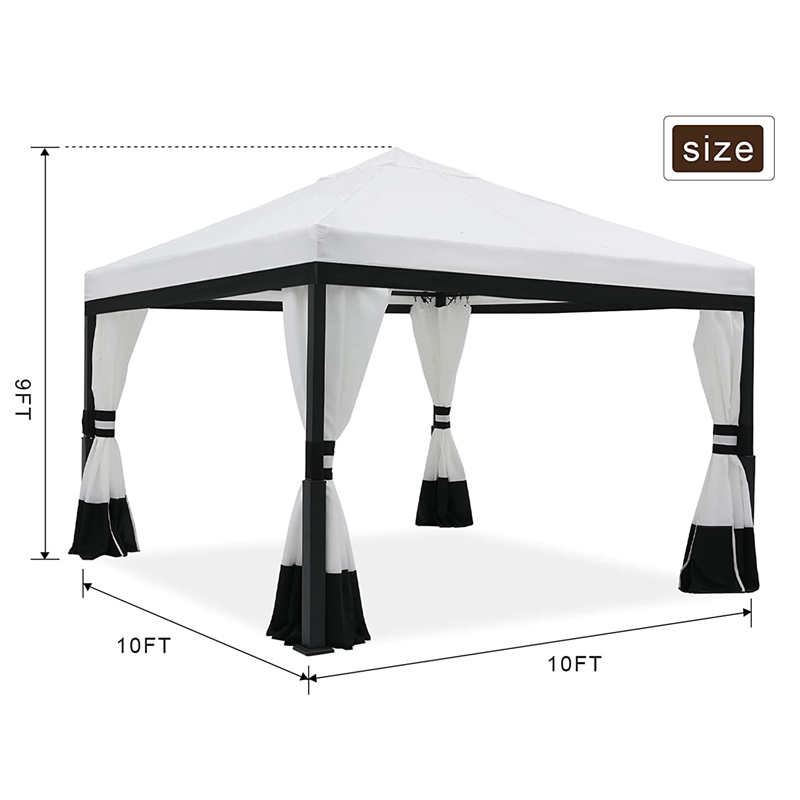 Gazebo de jardín con techo retráctil