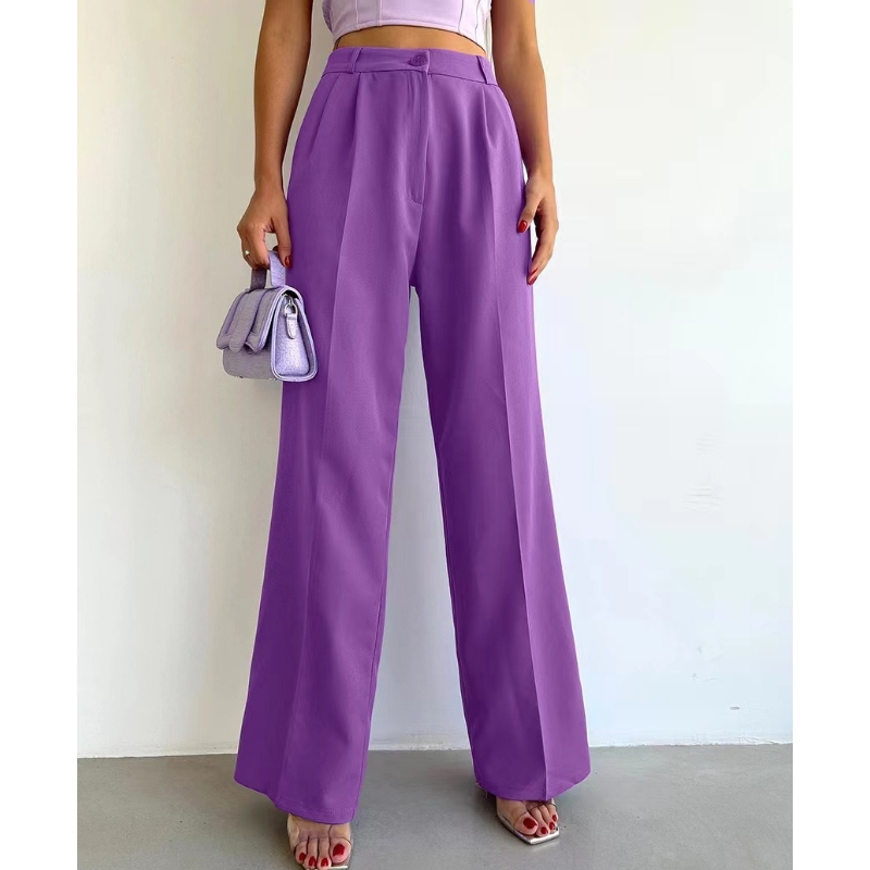 Europa y los Estados Unidos Summer Temperamento delgado suelto Pantalones de pierna ancha de la moda Pantalones casuales versátiles