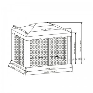 10 pies x 12 pies. Actividad al aire libre Gazebo Uso con mosquitero, chocolate