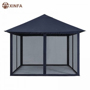 10x 10ft Gazebo Gazebo Canopy con reducción de mosquitos para césped, jardín, patio trasero, azul