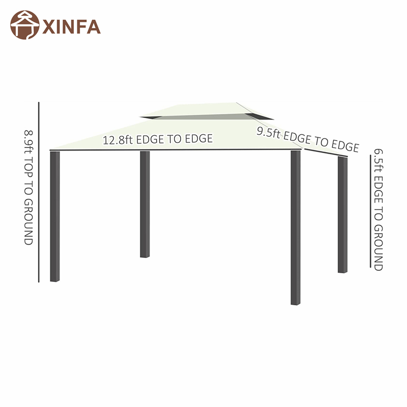 10 \\ 'x 13 \\' Gazebo Gazebo Techo doble Gazebo Gazebo Gazebo Congente con red&cortinas, amarillo claro