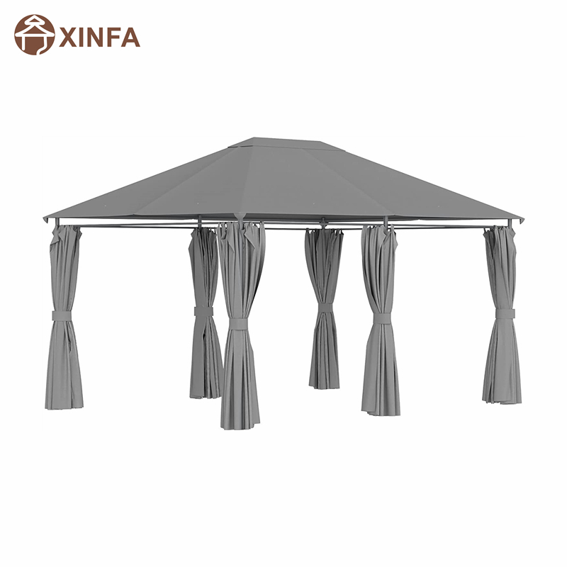 10 \\ 'x 13 \\' Al aire libre Gazebo Gazebo Canopy Shelter con 6 paredes laterales extraíbles, gris