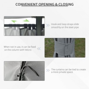 10 \\\\ \'x 13 \\\\\' Al aire libre Gazebo Gazebo Canopy Shelter con 6 paredes laterales extraíbles, gris