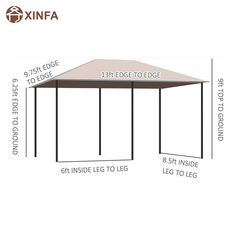 10 \\ 'x 13 \\' al aire libre Gazebo Gazebo Gazopy Shelter con 6 paredes laterales extraíbles, caqui