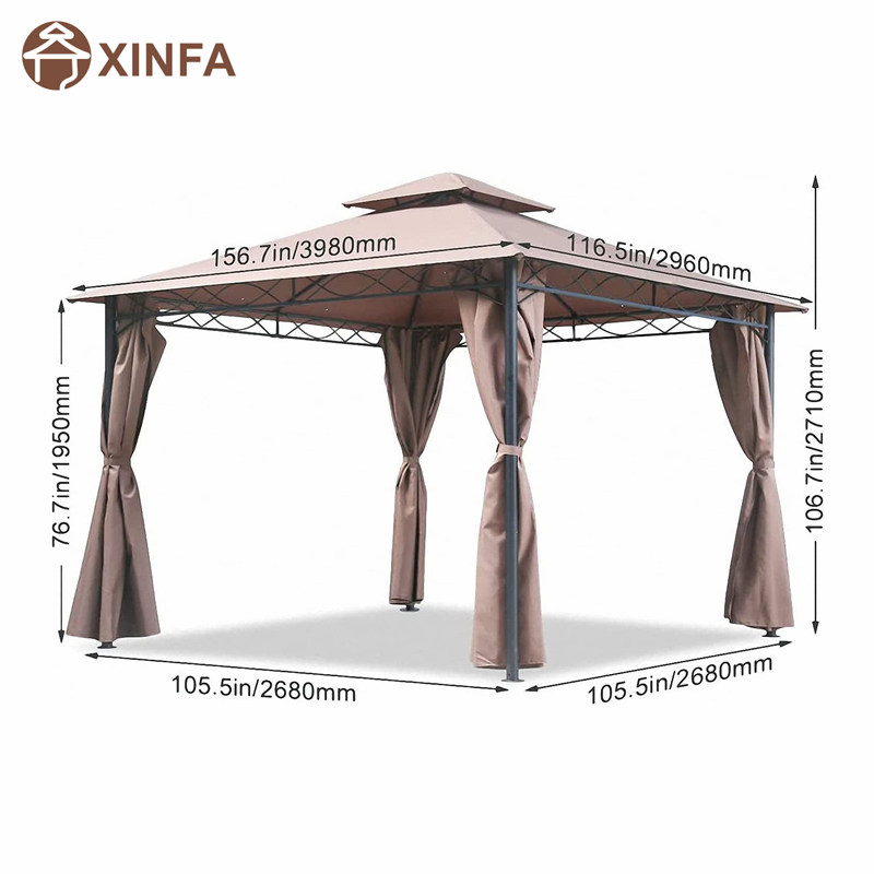 10 \\ 'x 13 \\' Gazebo Block Sun Shade Canopy, carpa impermeable con cortinas toldos de fiesta plegables portátiles