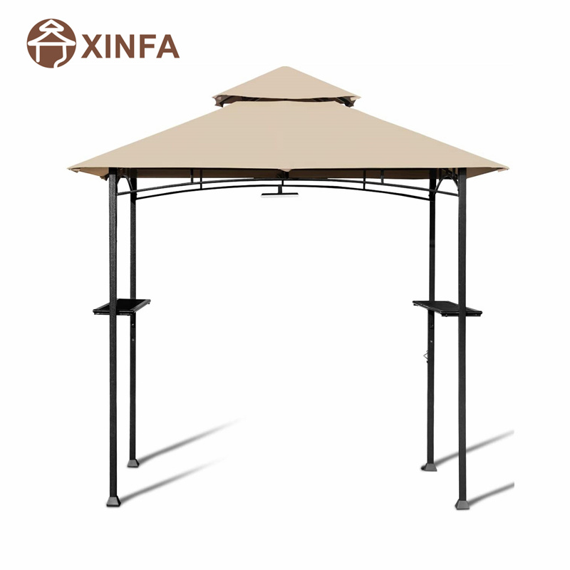 8 \\ 'x 5 \\' 2niveles Top Grill Gazebo Patio Barbacoa de patio Barbacue refugio con marco de acero resistente