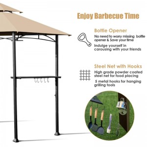8 \\\\ \'x 5 \\\\\' 2niveles Top Grill Gazebo Patio Barbacoa de patio Barbacue refugio con marco de acero resistente