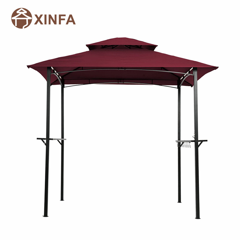 8 \\ 'x 5 \\' CANOPY Top Grill Gazebo Patio al aire libre Barbacovia Gazebo Refugio con marco de acero resistente, rojo