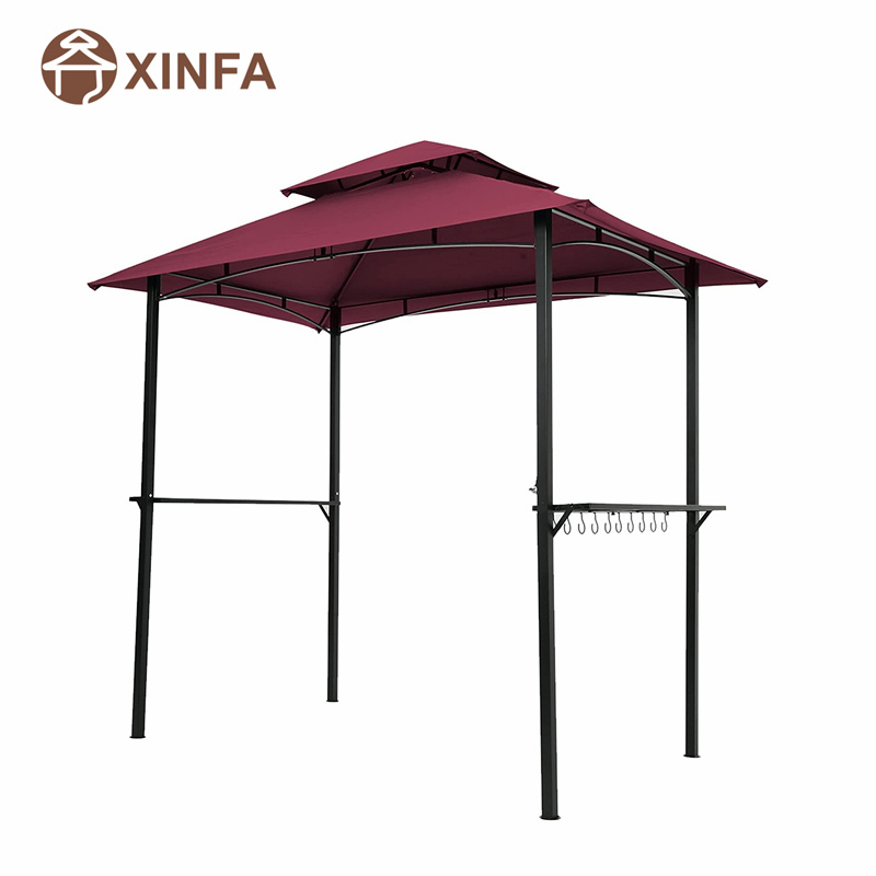 8 \\ 'x 5 \\' CANOPY Top Grill Gazebo Patio al aire libre Barbacovia Gazebo Refugio con marco de acero resistente, rojo