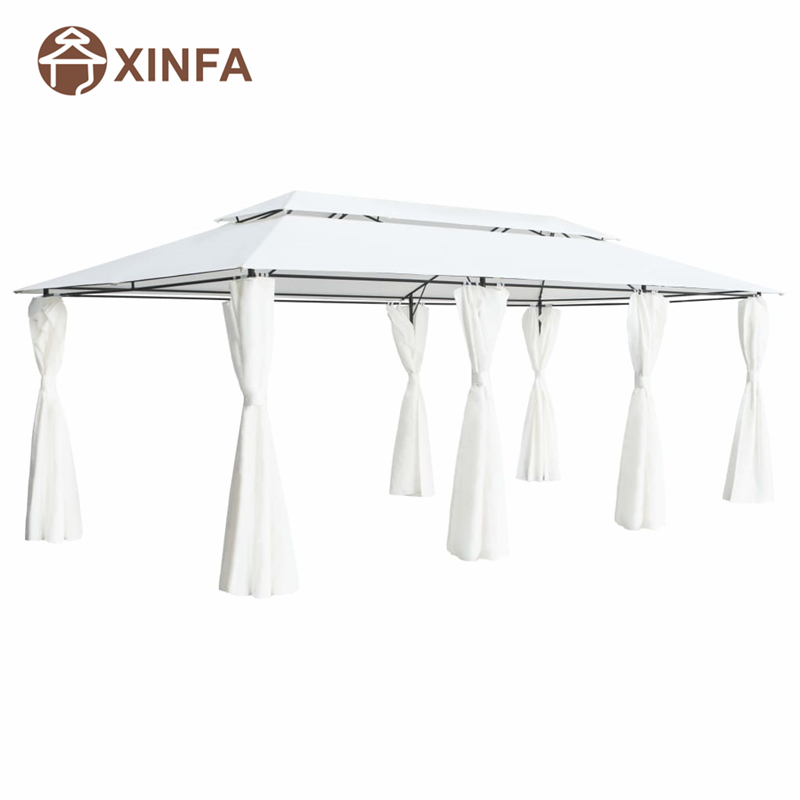 Cuerpo de jardín de lujo Gazebo Outdoor con cortina a prueba de aluminio de podredumbre