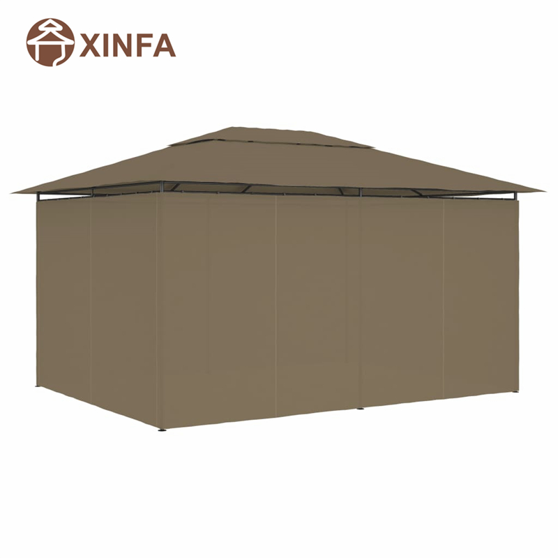 Backyard de aluminio Pop BBQ Pérgolas y cenadores al aire libre con cortinas, café