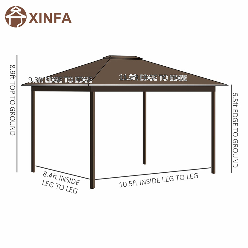 10 \\ 'x 12 \\' Gazebo de techo de acero galvanizado con redes y cortinas