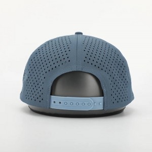 Logotipo de diseño personalizado OEM 5 Panel Classic Classen -No estructurado láser cortado 5 panel Perforado Gorras Nylon Rope Sombrero