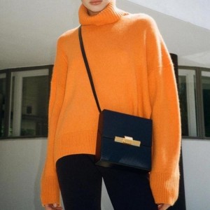 Sweater Sweet Loose Solid Turtle Neck Women