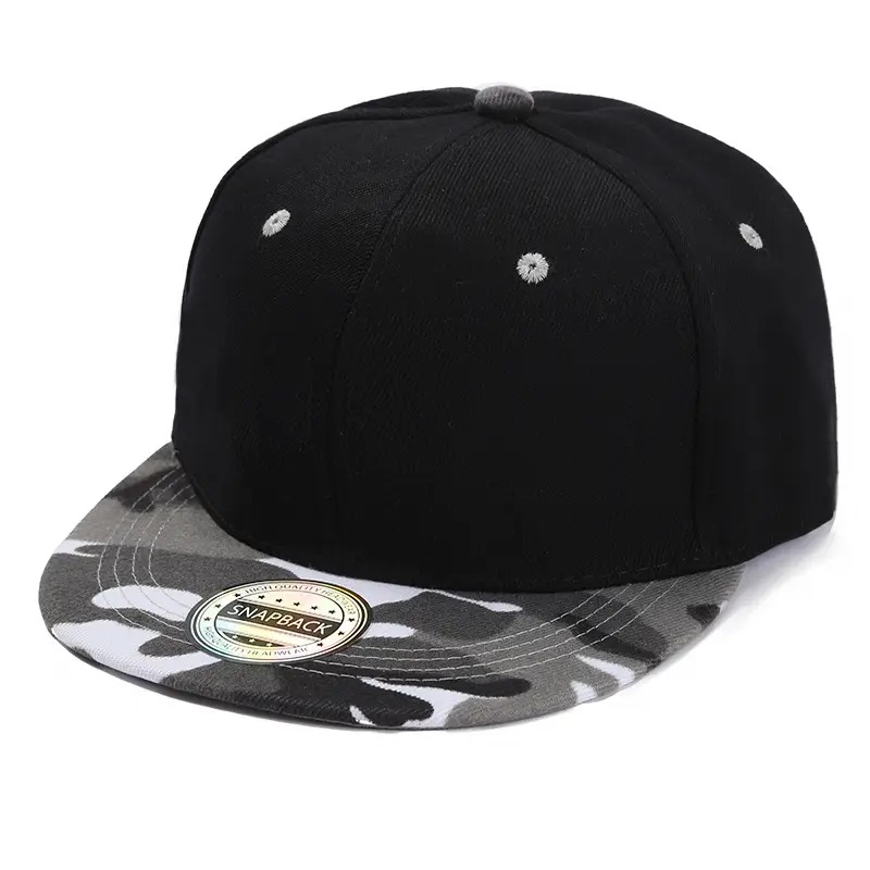 Capa ajustada de bordado Snapback Snapback Baseball Camuflaje Camuflaje Color de contraste