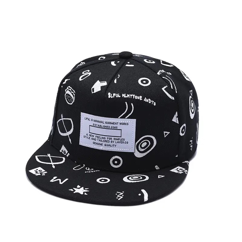 Sombricientos de sublimación de impresión de primavera de verano Bordado 3D Snapback Cap Patch logotipo de parcheno estructurado 6 panel Snapback sombrero