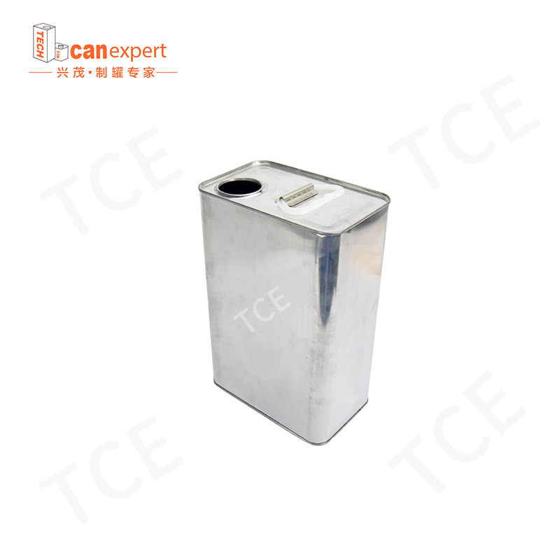 Square rectangular vacío aceite químico de metal de metal recipiente con tapa de plástico para pintura o embalaje de aceite