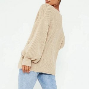 Cárdigan tejido con largas mangas con globo y un frente abierto