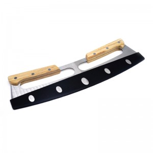 Venta caliente Pizza de cortador de acero inoxidable, Pizza Cutter Pizza Rocker para herramienta de cocina con protección de cubierta de plástico