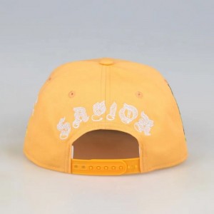 Hecho en China seis paneles de béisbol snapback para hombres Gorras Snapbacks Snapbacks Hats de bordado amarillo