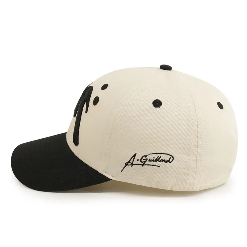 Logotipo de bordado 3D de béisbol unisex unisex de dos tonos de dos tonos Capilla de béisbol de borde curvo de 6 paneles