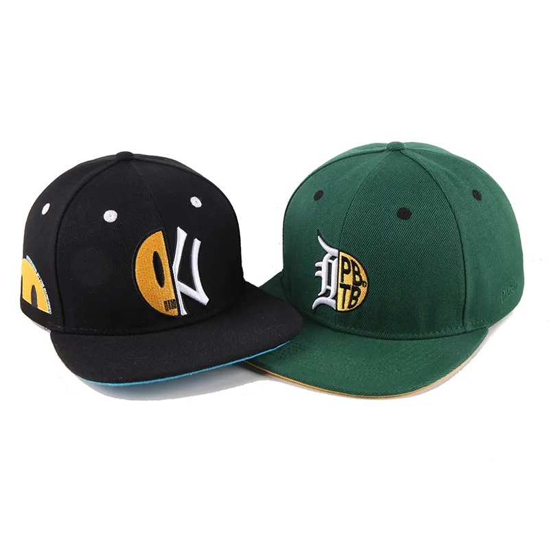 Fábrica Mayor Baseball Gat Custom Men Snapback Cap 6 Panel Bordeo Flat Bordery Capacitación deportiva ajustada