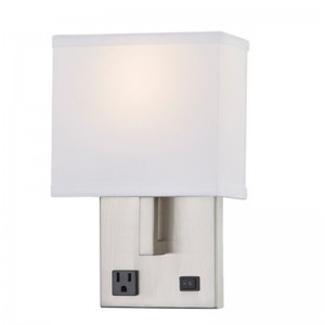 Hospitality Hotel Hand Mall Donce con acabado deníquel cepillado y medio rectangular de tela en el hotel típico de invitaciones