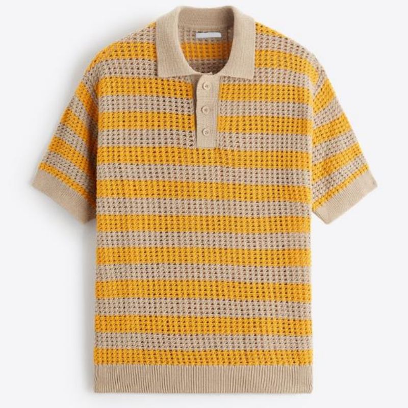 Camisa de suéter de polo de punto de manga corta de primavera de primavera al por mayor para hombres