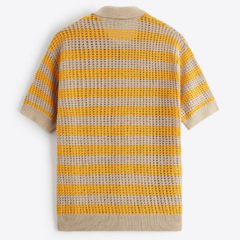 Camisa de suéter de polo de punto de manga corta de primavera de primavera al por mayor para hombres