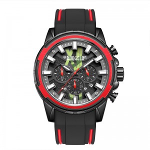 Baogela New Watches Men Correa de goma inoxidable Reloj azul para el hombre de lujo impermeable cronógrafo Wallwatch Luminous Relogio 22601