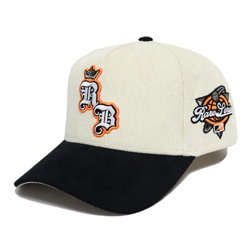 Sombrero de pana de tapa de béisbol de 5 paneles personalizado de fábrica directa con bordado 3D bordado logo de algodón sudor cubierta de invierno sombrero deportivo