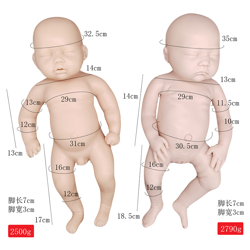 Alta simulación Reborn Doll The Silicone Material Reborn Baby Sleeple Silicone Reborn Doll realista (Pre-Make-Up)