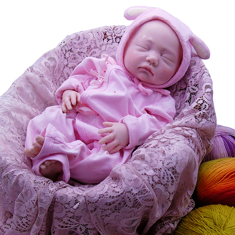 Alta simulación Reborn Doll The Silicone Material Reborn Baby Sleeple Silicone Reborn Doll realista (después del maquillaje)