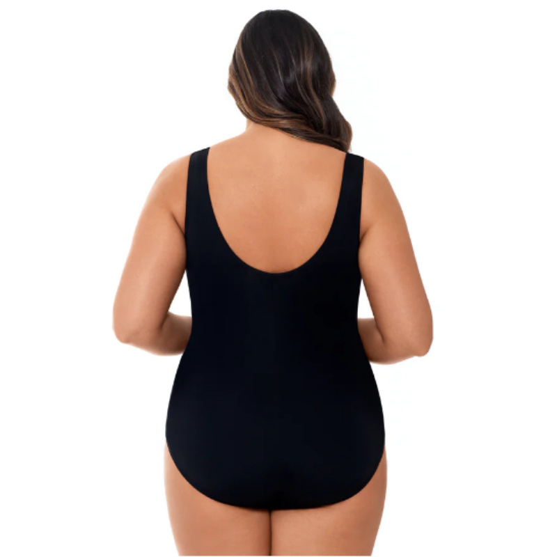 Surplez de volante de malla de traje de baño de talla grande