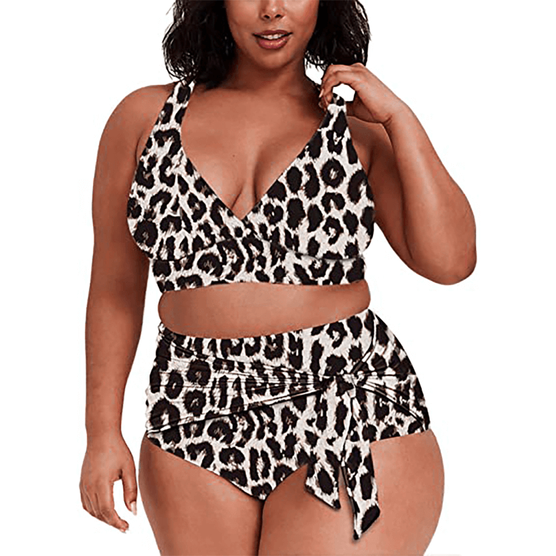 Sadín de talla de tallas de estampado de leopardo