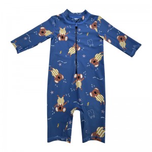 Cartoon impresión con cremallera de una pieza paraniños