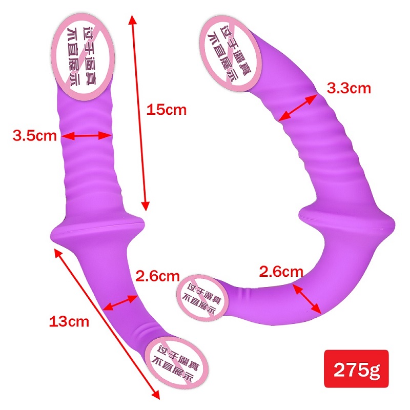 845 Venta caliente Venta de mujeres Toy de sexo Realista Realista Pene de doble cabeza para adultos