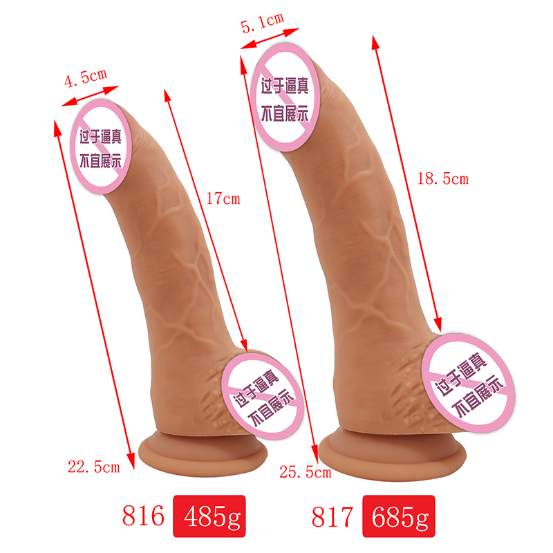 816/817 Sexy para adultos Precio al por mayor Big Tize Sexo Dildo Toys Novely Silicone Empujando Dildos para mujeres en Masturbator femenina