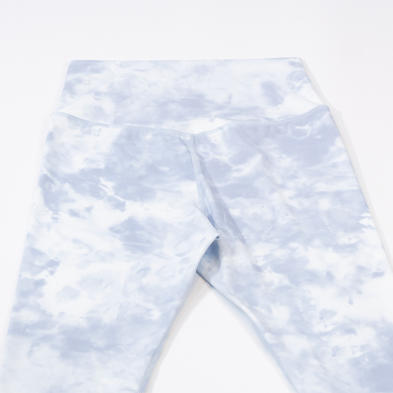 Pantalones de yoga de elevación de cadera de estampado de tie-dye