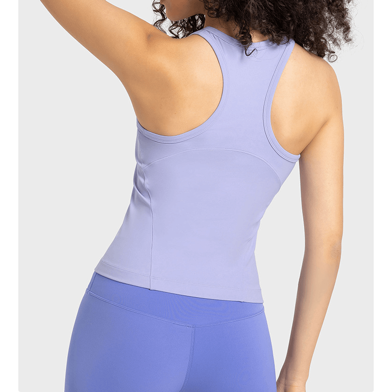 O chaleco de yoga apretado de cuello en forma de I