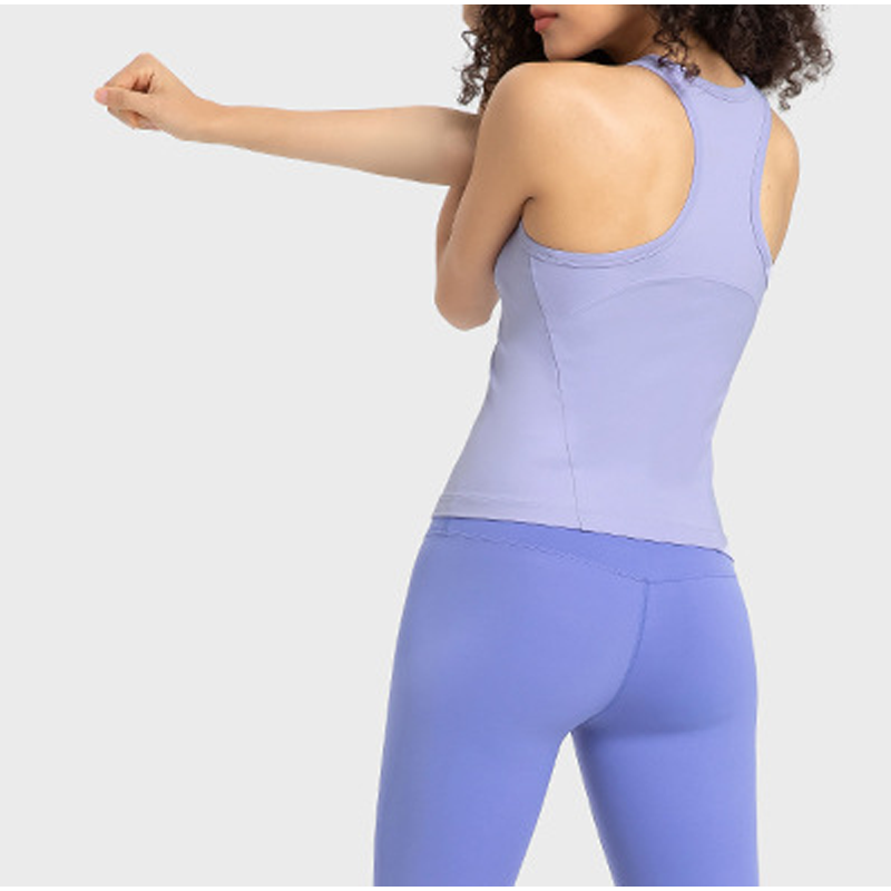 O chaleco de yoga apretado de cuello en forma de I