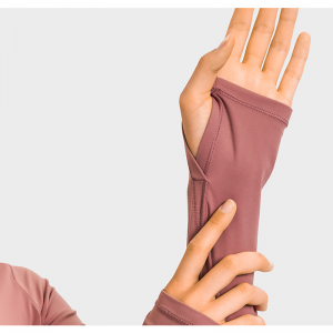 Camisa de yoga de dedo o cuello de cuello