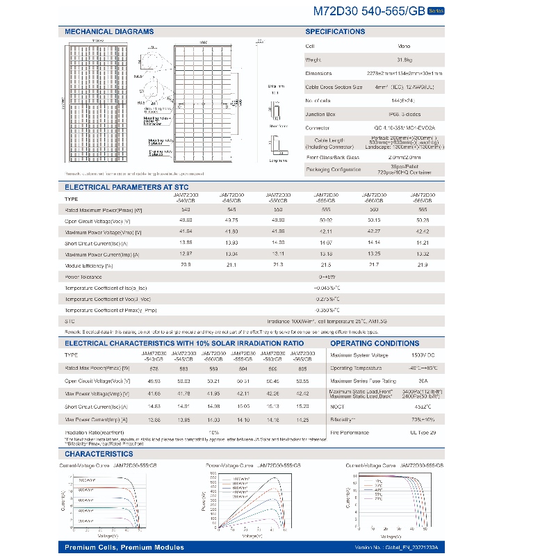 Energía fotovoltaica 540 W -565 W Sistema de panel lateral doble venta en línea