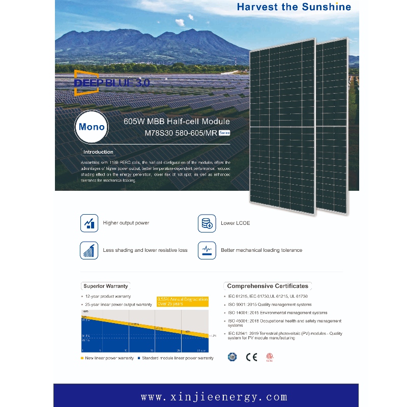 Nuevo diseño Sistema de paneles de energía solar fotovoltaica 580-605 W Ventas en línea
