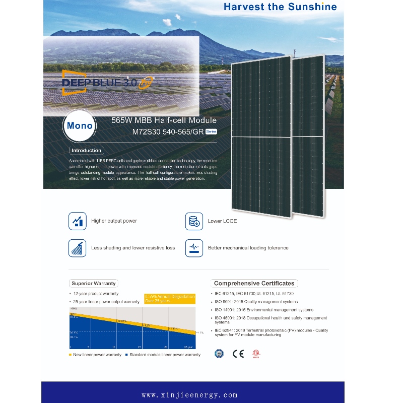 565 W M B B Sistema de panel de energía solar fotovoltaica Venta en línea