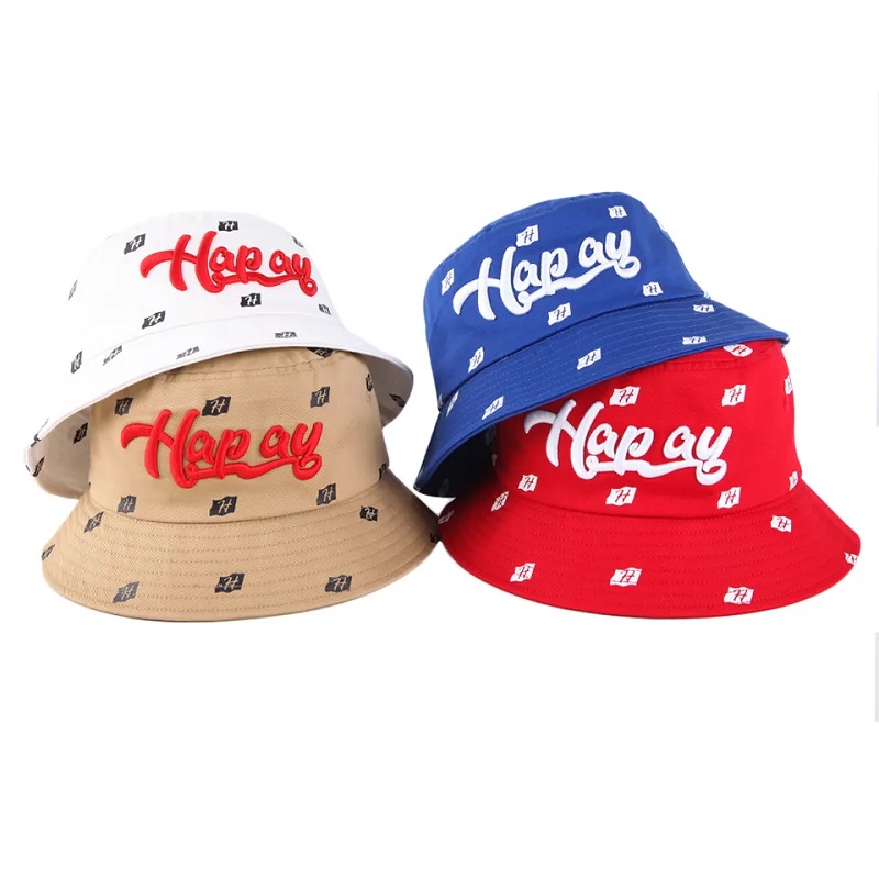 Sombreros de cubo de algodón personalizado Diseñe sus propios sombreros de bordado con logotipo personalizado