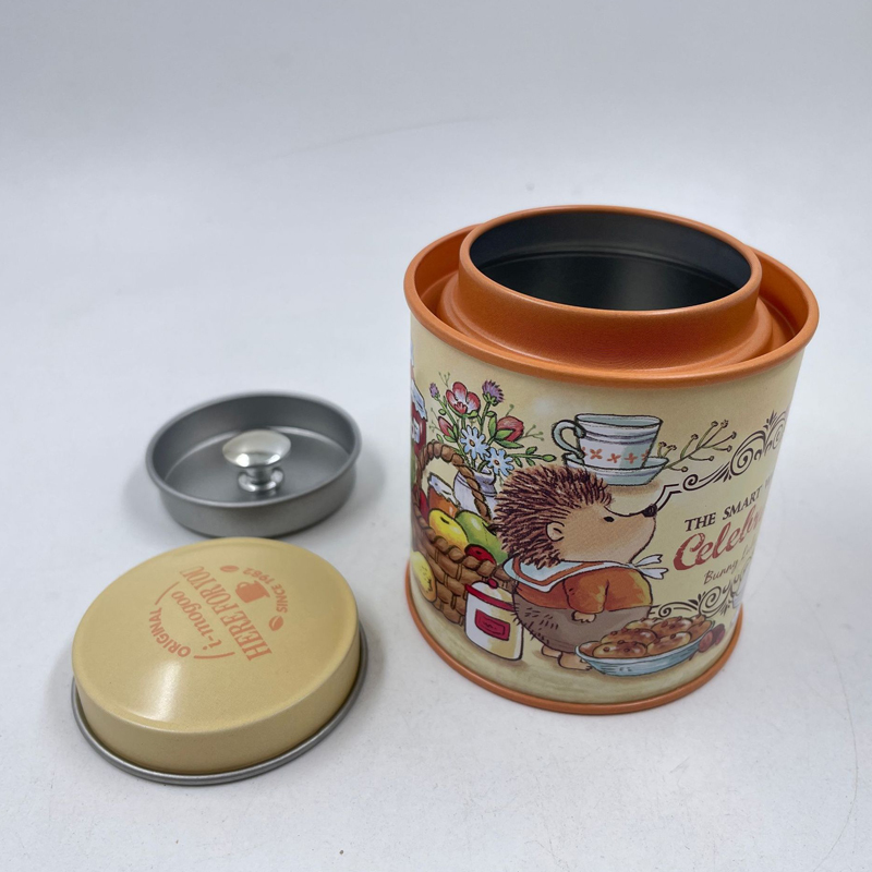 Tinplate Round Tea Caddy Snack Box Box Box